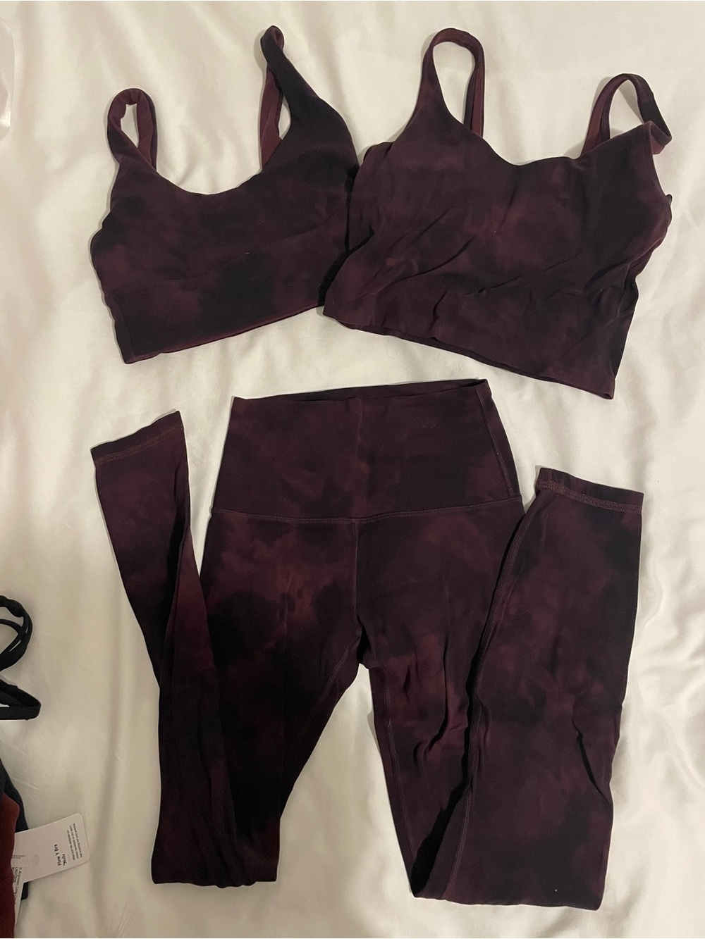 Lululemon High-Waist Maroon Active Align Leggings & Align Tops Set S